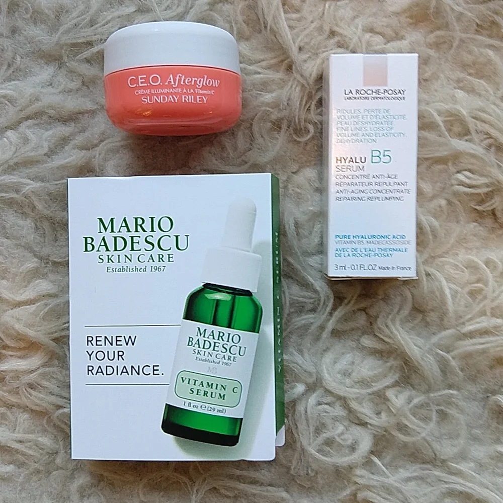 Skincare Trio Sample Lot New Unopened Sunday Riley Mario Badescu La Roche-Posay